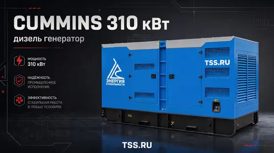 Дизельный генератор TCu 350TS Cummins 6LTAA9.5-G1